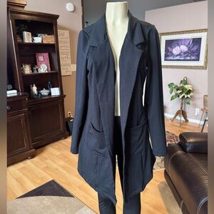 Lularoe black long sleeves open cardigan jacket w/pockets-size L